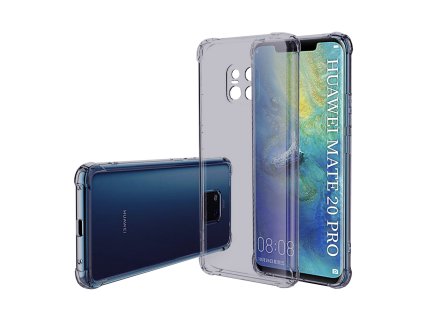 111183 techsuit shockproof clear silicone priehladny odolny silikonovy kryt na huawei mate 20 pro dymovo cierny