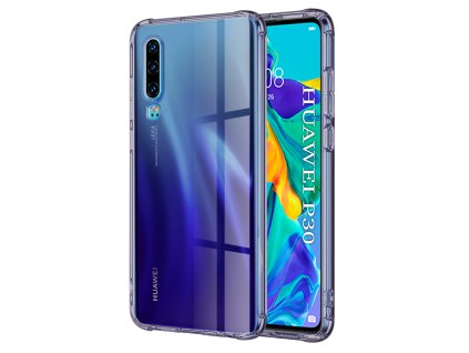 111210 techsuit shockproof clear silicone priehladny odolny silikonovy kryt na huawei p30 dymovo cierny
