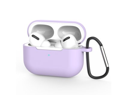 111351 techsuit silicone case silikonove puzdro na airpods pro 3 ultratenky hladky material fialove