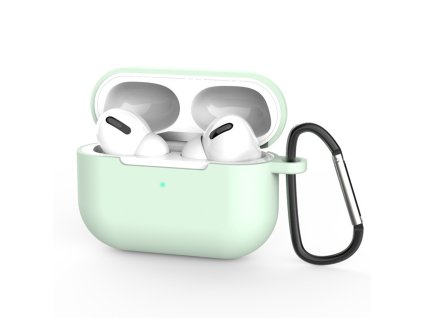 111348 techsuit silicone case silikonove puzdro na airpods pro 3 ultratenky hladky material matovo zelene
