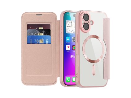 107829 techsuit smartmag book case knizkove puzdro na iphone 17 ruzove