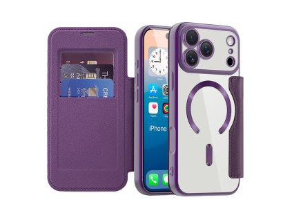 107862 techsuit smartmag book case knizkove puzdro na iphone 17 pro fialove