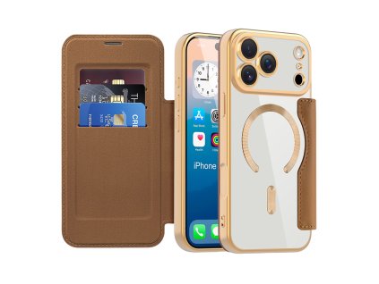 107850 techsuit smartmag book case knizkove puzdro na iphone 17 pro hnede