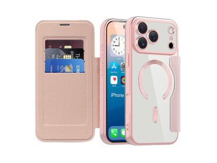 107847 techsuit smartmag book case knizkove puzdro na iphone 17 pro ruzove
