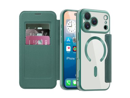 107853 techsuit smartmag book case knizkove puzdro na iphone 17 pro zelene