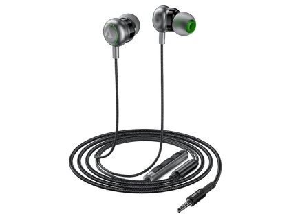 114084 acefast wired earphones l4 kablove sluchadla 3 5mm jack in ear s integrovanym ovladanim flexibilne 1 2m cierne