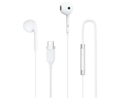 114078 acefast wired earphones l7 kablove sluchadla type c half in ear s hd mikrofonom flexibilne 1 2m biele