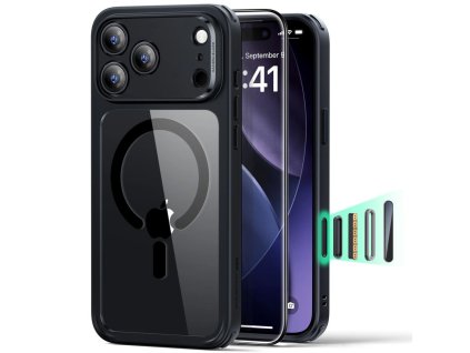 111666 esr classic hybrid halolock puzdro s ochrannym sklom pre iphone 17 pro priehladne cierne