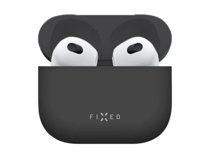 114258 fixed silky case silikonove puzdro s hladkym povrchom pre airpods 4 cierne