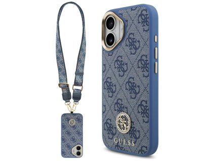 111999 guess 4g strass logo with big strap metal button magsafe puzdro pre iphone 17 modre