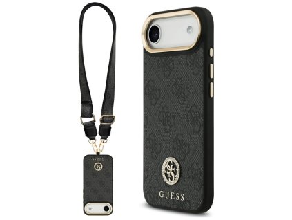 112023 guess 4g strass logo with big strap metal button magsafe puzdro pre iphone 17 air cierne