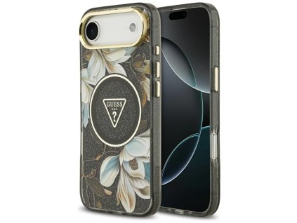 111846 guess iml metal glitter flowers triangle magsafe puzdro pre iphone 17 air cierne