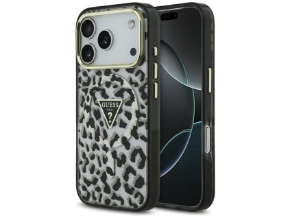 111828 guess leopard glitter magsafe puzdro pre iphone 17 pro cierne