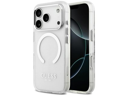 111915 guess metal outline magsafe puzdro pre iphone 17 pro strieborne
