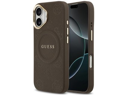 113082 guess peony hot stamp magsafe puzdro pre iphone 17 hnede