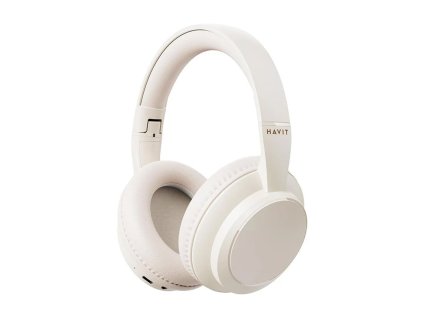 114129 havit bezdrotove sluchadla na usi bluetooth v5 4 enc 3 eq rezimy 400mah usb c ovladanie tlacidlami biele