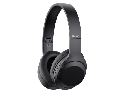 114018 havit bezdrotove sluchadla bluetooth 5 1 200mah skladacie usb c aux cierne