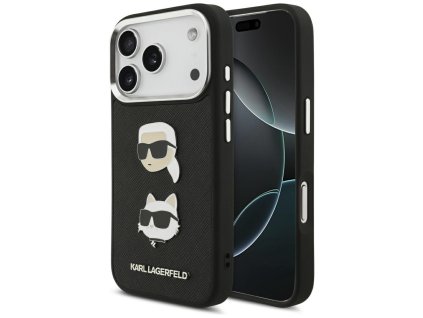 111711 karl lagerfeld hardcase grained k c heads pins and logo puzdro pre iphone 17 pro cierne