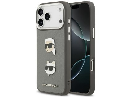 111717 karl lagerfeld hardcase grained k c heads pins and logo puzdro pre iphone 17 pro max sive