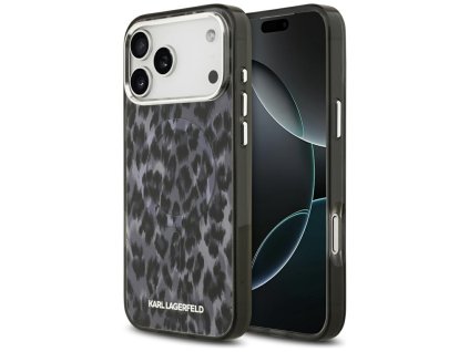 113055 karl lagerfeld iml leopard pattern magsafe puzdro pre iphone 17 pro max cierne