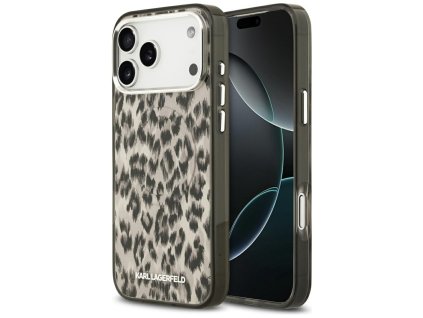 113223 karl lagerfeld iml leopard pattern magsafe puzdro pre iphone 17 pro max hnede