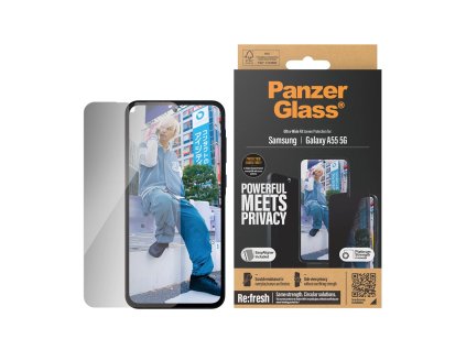 114912 panzerglass ultra wide fit privacy ochranne sklo pre samsung galaxy a55 5g priehladne