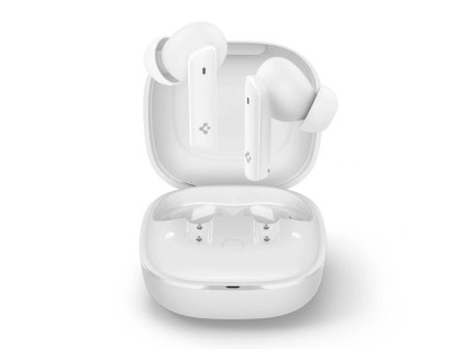 114183 spigen wireless earbuds sa2402 bezdrotove sluchadla bluetooth 5 3 s aktivnym potlacenim hluku mikrofonom nizkou latenciou a aplikaciou spigen audio biele