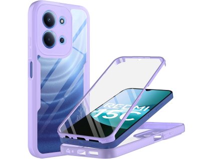 112869 techsuit colorverse 360 series screen protector puzdro s ochranou displeja pre xiaomi redmi 15c 4g redmi 15c 5g fialove