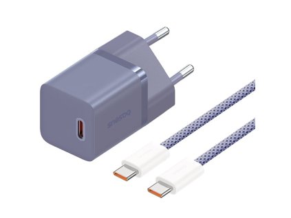 116595 7 baseus wall charger sietova nabijacka usb c kabel v baleni 1 m gan technologia usb c rychlonabijanie 30w fialova midnight purple