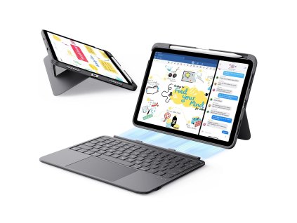 117003 esr flex keyboard case klavesnicove puzdro pre ipad air 4 2020 air 5 2022 air 11 2024 air 11 2025 tmavosive