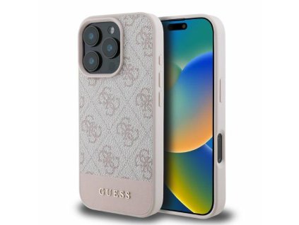 115167 guess hardcase 4g bottom stripe puzdro pre iphone 16 pro ruzove