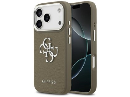 115191 guess hardcase grained big 4g classic logo puzdro pre iphone 17 pro hnede