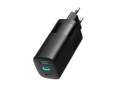 116733 havit wall charger uc10 sietova nabijacka 2 usb c usb pd65w rychlonabijanie cierna