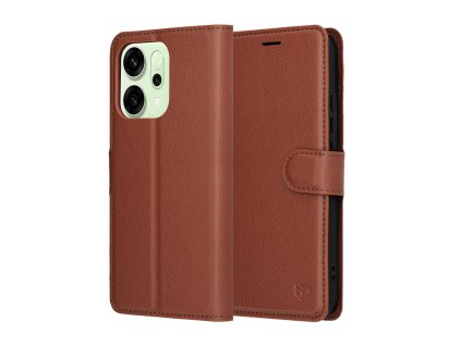 116499 techsuit leather folio knizkove puzdro pre oppo reno14 hnede