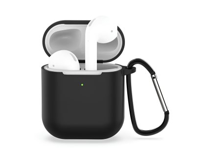 117315 techsuit silicone case ultratenky silikonovy obal pre airpods 1 airpods 2 cierny