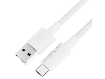 118407 acefast data cable datovy a nabijaci kabel usb na usb c fast charge 3 a nylonove opletenie 1 2 m biely