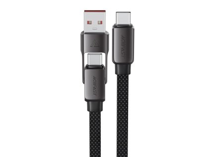 118431 acefast data cable datovy a nabijaci kabel usb c na usb usb c fast charge 60 w 3 a odolny proti ohybu zliatina zinku 1 2 m cierny