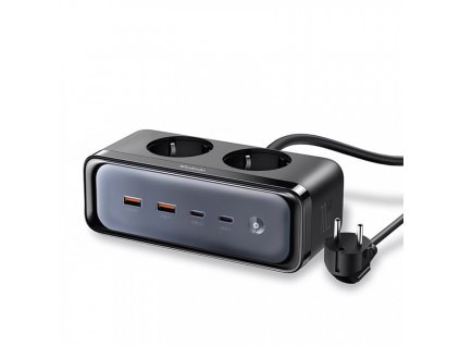 118509 mcdodo 6in1 extension cord energy cube series predlzovaci kabel s 2 schuko 2 usb c a 2 usb 70 w gan technologia 1 5 m cierny