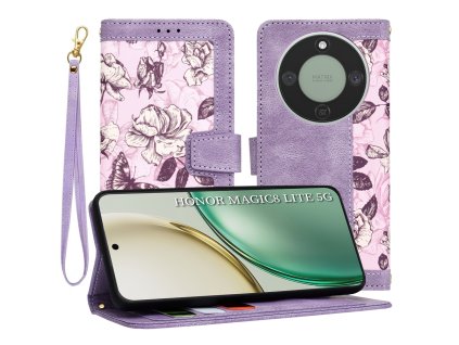 119365 2 techsuit flipcraft knizkove puzdro pre honor magic8 lite motiv mysterious purple