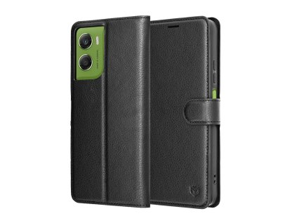 118011 techsuit leather folio kozene knizkove puzdro pre motorola moto g06 cierne