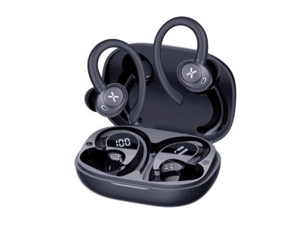 119485 techsuit premium wireless earbuds airtune 100 bezdrotove sluchadla bluetooth 5 4 bateria 400 mah ipx4 cierne