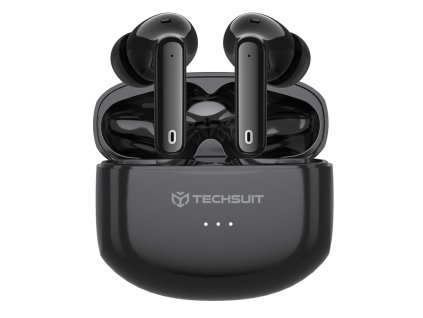 119476 techsuit premium wireless earbuds audira pro bezdrotove sluchadla bluetooth 5 4 s aktivnym potlacenim hluku anc 4 mikrofony bateria 300 mah cierne