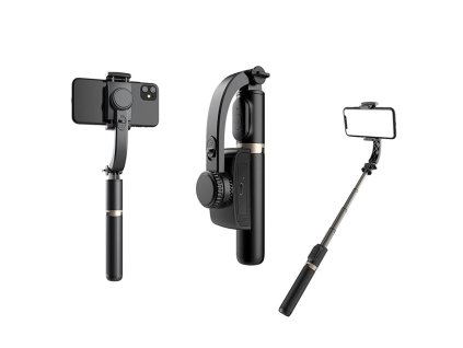 119434 techsuit selfie stick q08 selfie tyc s anti shake stativom bluetooth dialkove ovladanie 360 rotacia hlinikova zliatina 75 cm cierna