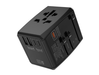 118335 techsuit travel adapter cestovny adapter s pd 65 w 2 usb 3 usb c eu uk aus us cierny