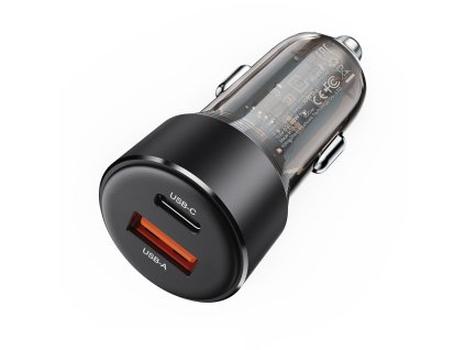 119797 acefast car charger b12 autonabijacka dual port usb usb c 60w rychle nabijanie cierna