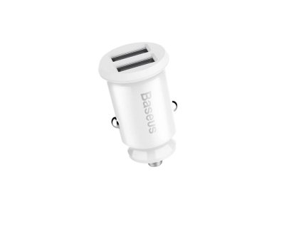 119782 5 baseus car charger grain autonabijacka 2 usb led podsvietenie 5v 3 1a biela