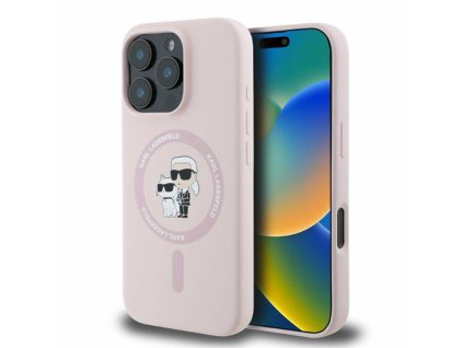 122794 karl lagerfeld silicone kc body ring magsafe silikonove puzdro s prstencom pre iphone 16 pro max ruzove