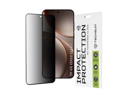 120553 techsuit 111d privacy full glue ochranne sklo na displej s ochranou sukromia pre oppo find x9 cierne