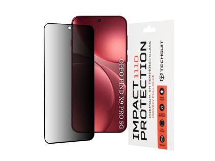 120556 2 techsuit 111d privacy full glue ochranne sklo na displej s ochranou sukromia pre oppo find x9 pro cierne