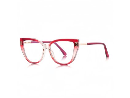 119968 techsuit anti blue light glasses reflex pc okuliare proti modremu svetlu pre zeny oversized tr90 a kovovy ram ac sosovky transparentne cervene